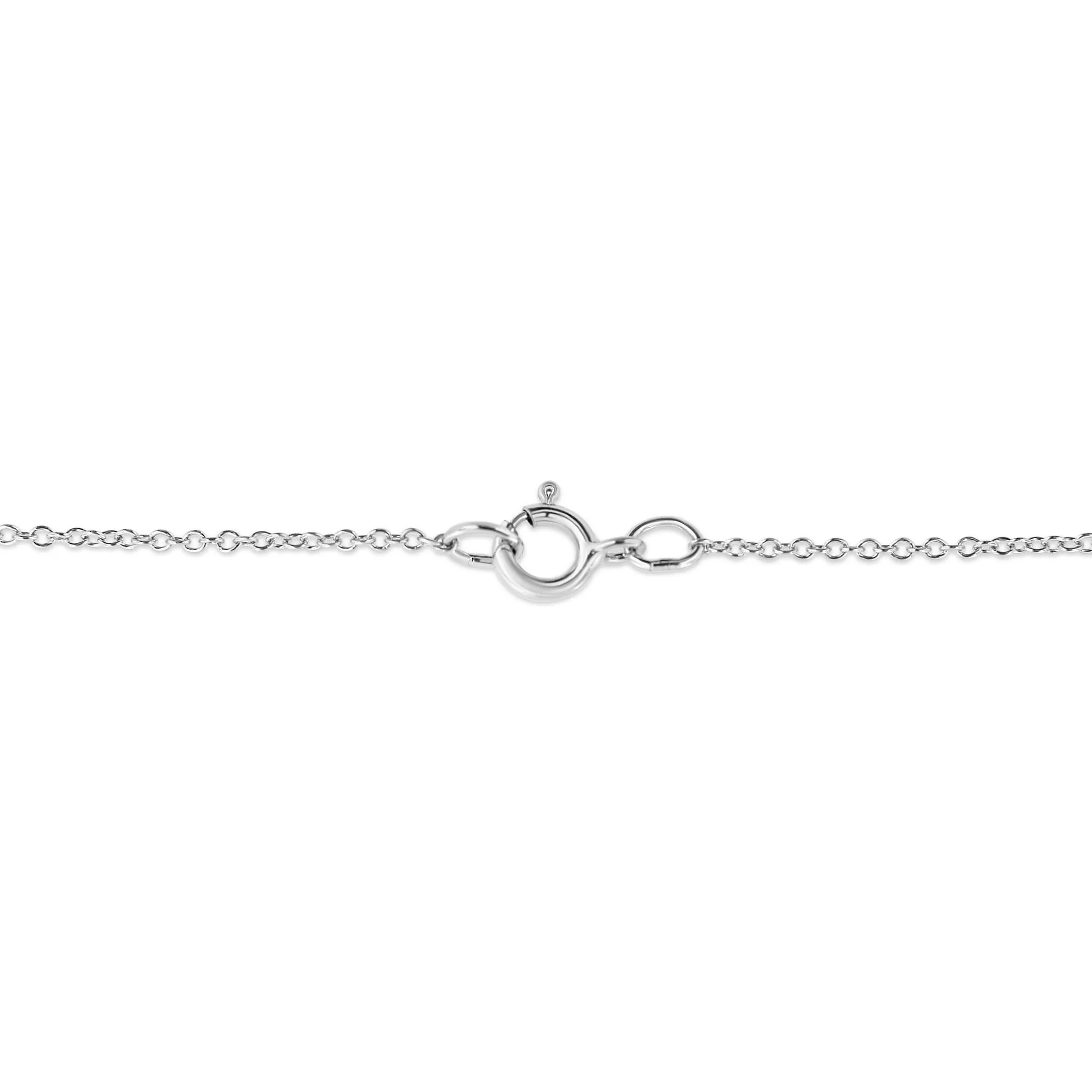 14K White Gold 1/4 Cttw Shared Prong Set Round-Ct Diamond 7 Stone Floral Cluster 18" Pendant Necklace (H-I Color, SI2-I1 Clarity)
