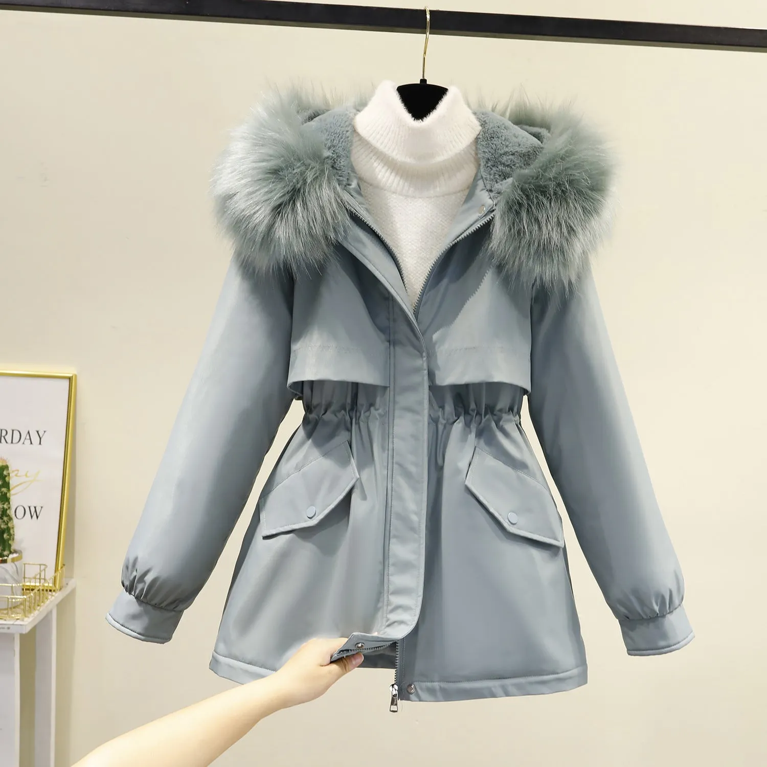 2025 Winter New Pie Overcomes Women's Short Korean Version Loose Large Size Down Cotton Jacket Fleece Thickened Cotton Jacket