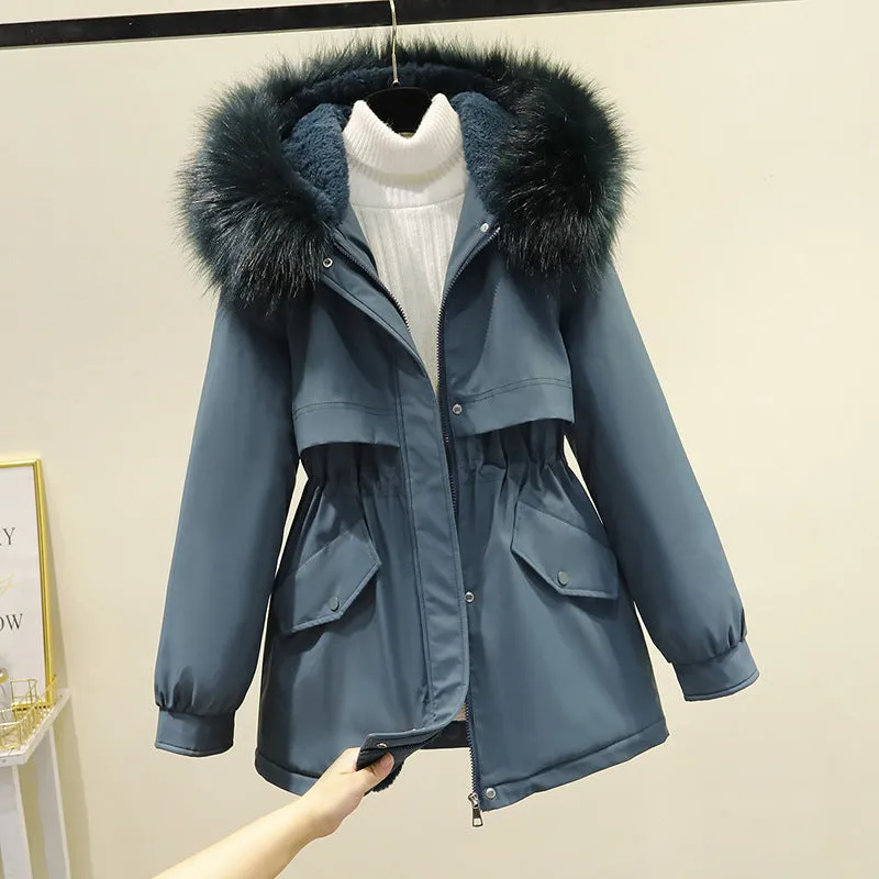 2025 Winter New Pie Overcomes Women's Short Korean Version Loose Large Size Down Cotton Jacket Fleece Thickened Cotton Jacket