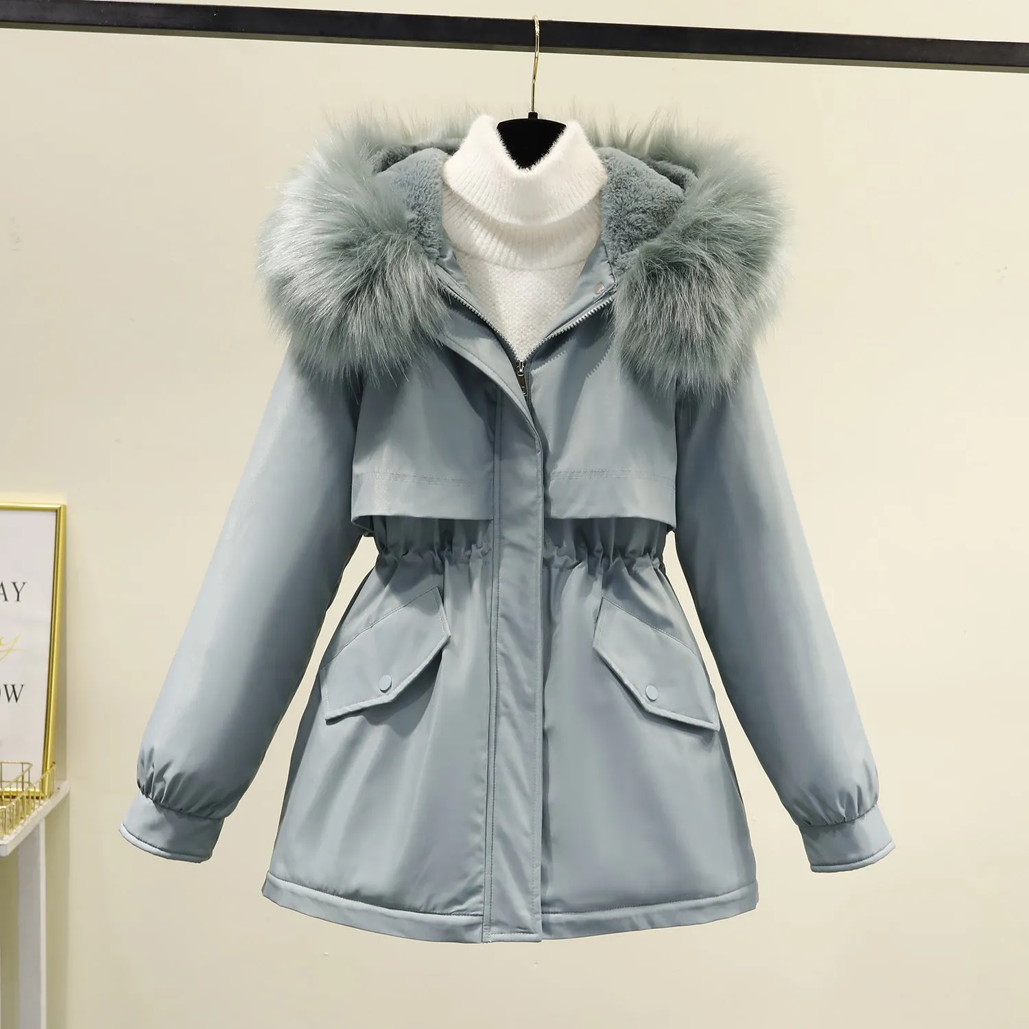2025 Winter New Pie Overcomes Women's Short Korean Version Loose Large Size Down Cotton Jacket Fleece Thickened Cotton Jacket