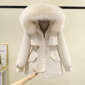 2025 Winter New Pie Overcomes Women's Short Korean Version Loose Large Size Down Cotton Jacket Fleece Thickened Cotton Jacket