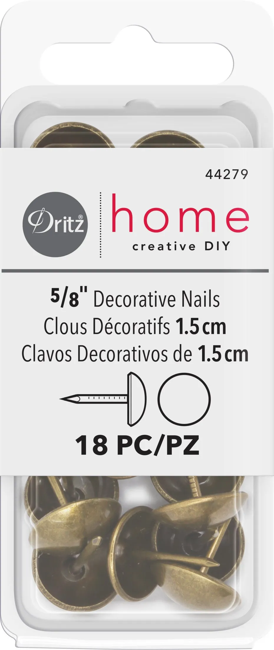 5/8" Smooth Decorative Nails, 18 pc