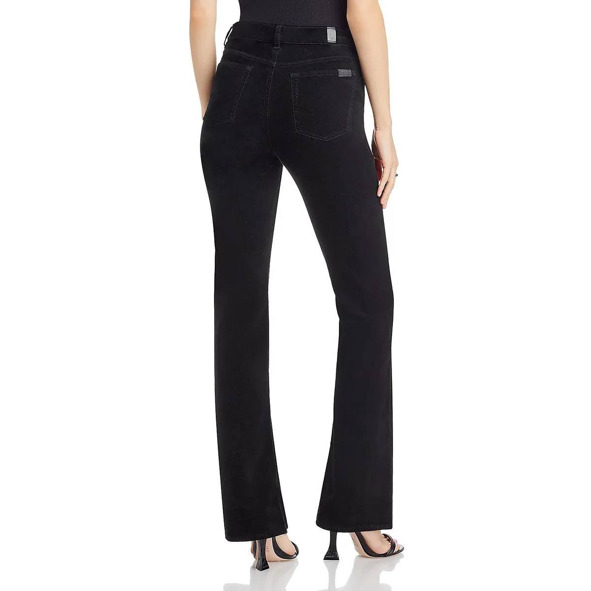 7 For All Mankind Womens Lisha Velvet Flocked Bootcut Jeans