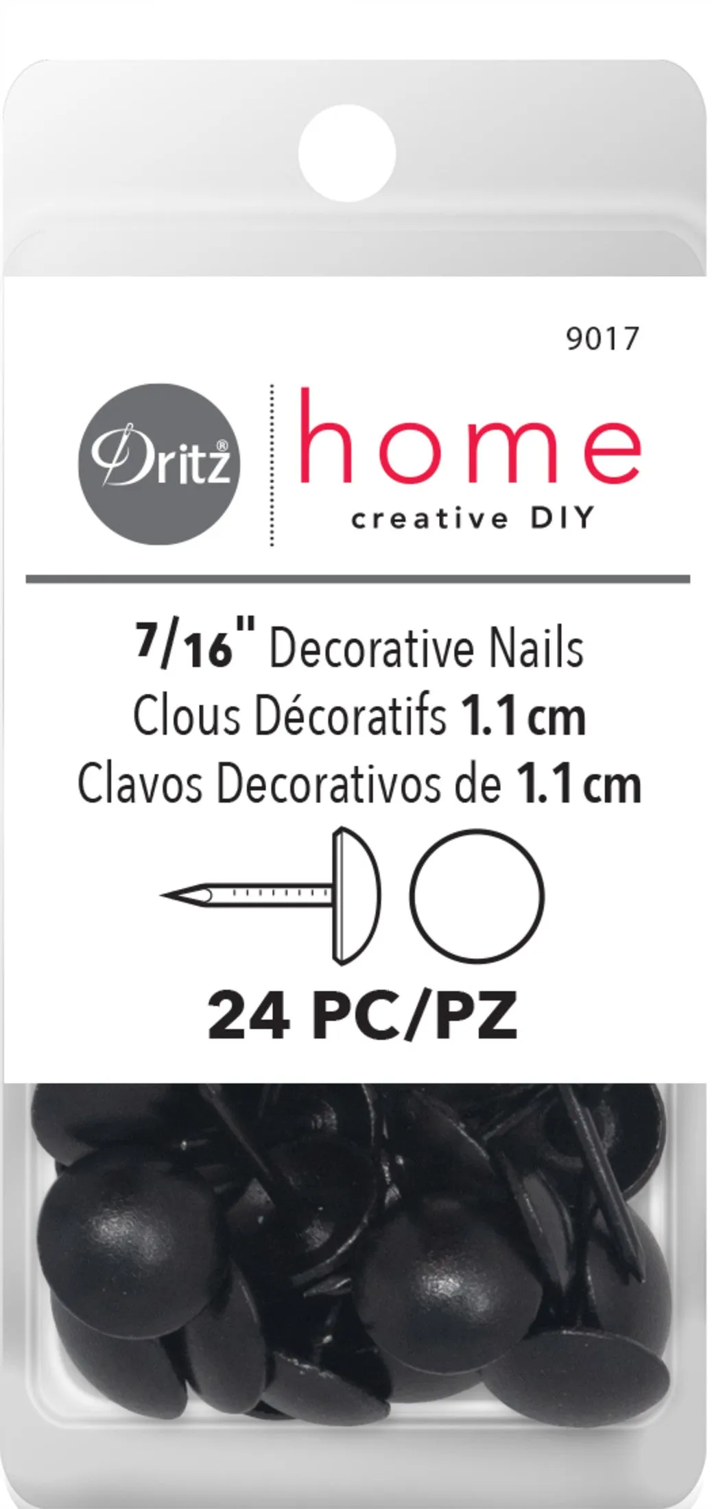 7/16" Smooth Decorative Nails, 24 pc
