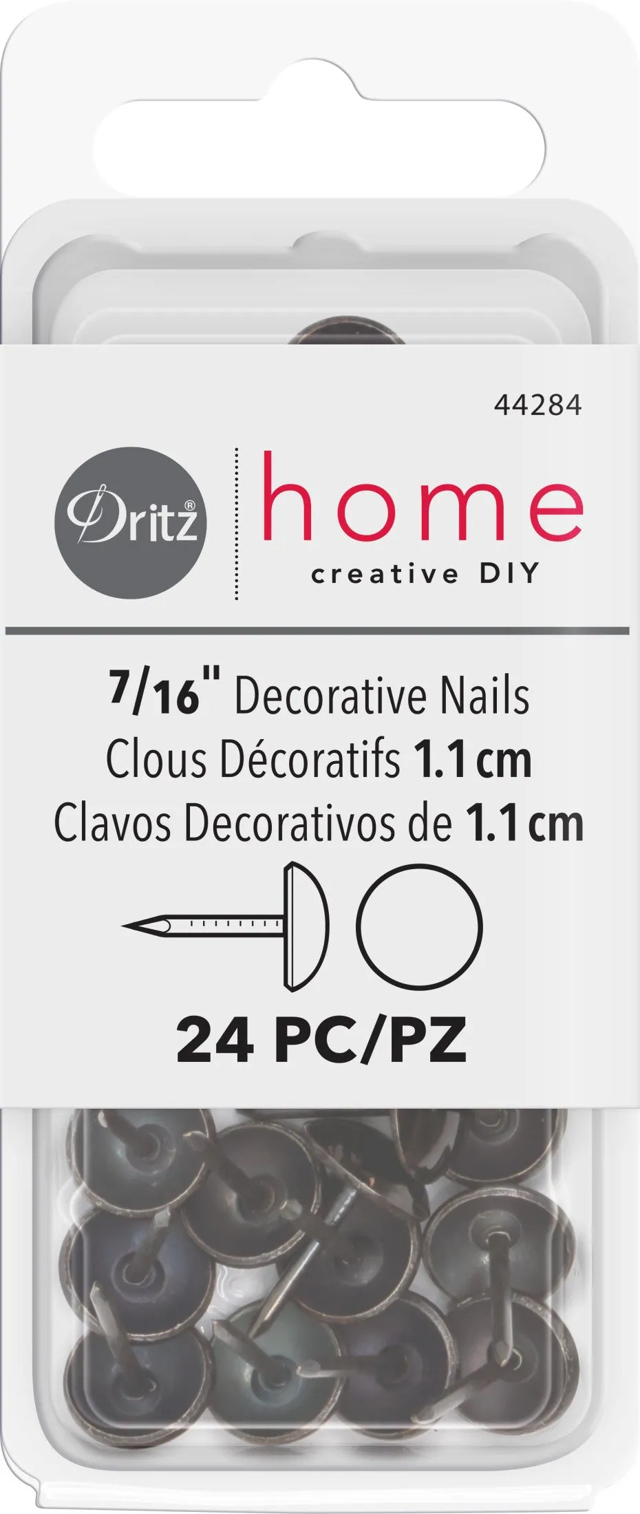 7/16" Smooth Decorative Nails, 24 pc