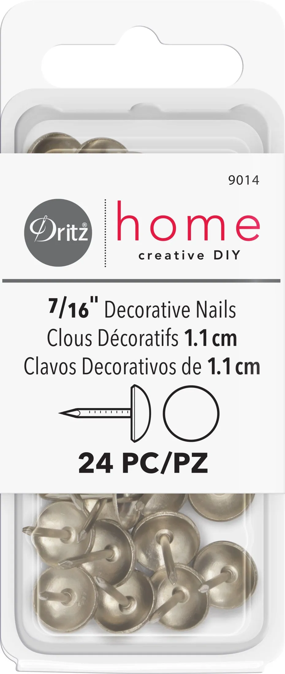 7/16" Smooth Decorative Nails, 24 pc