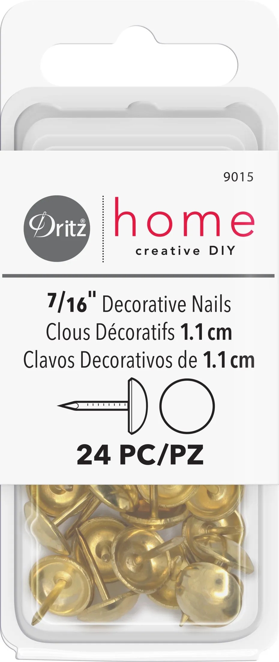 7/16" Smooth Decorative Nails, 24 pc