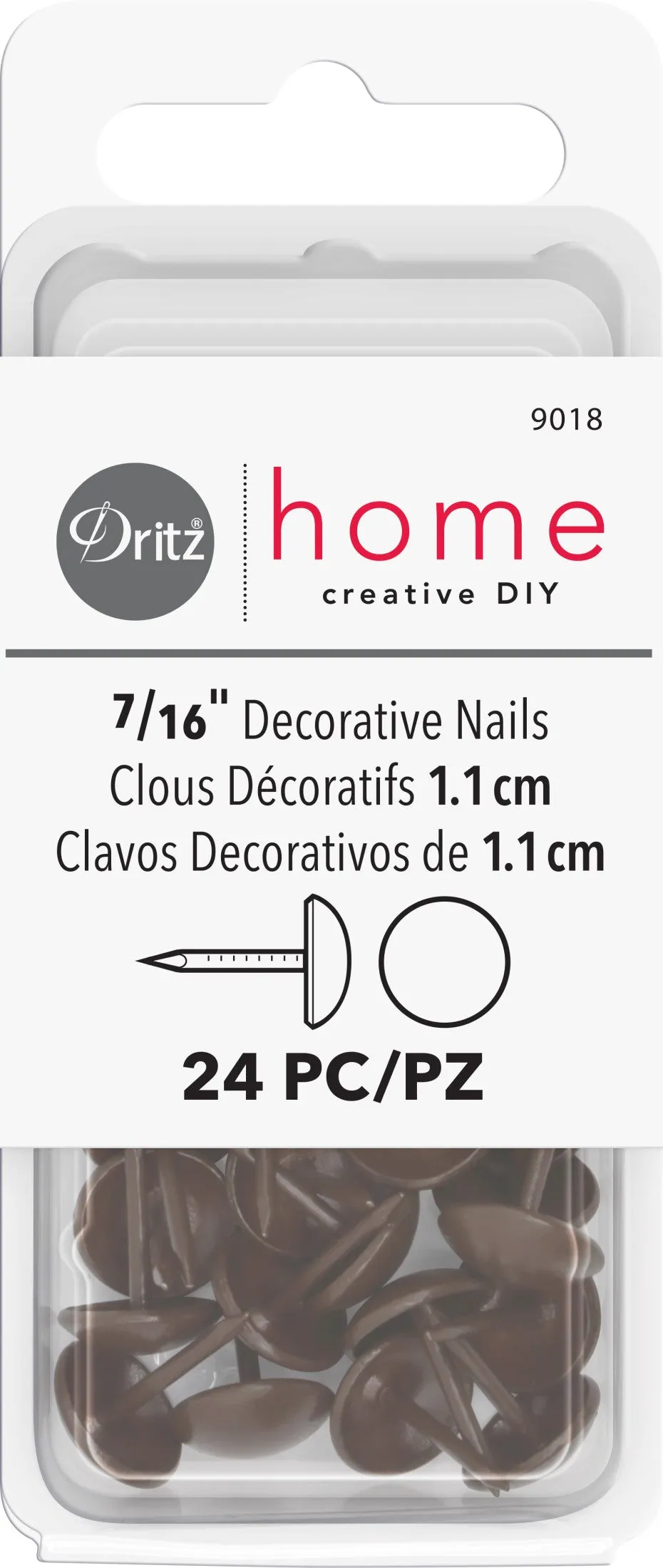 7/16" Smooth Decorative Nails, 24 pc