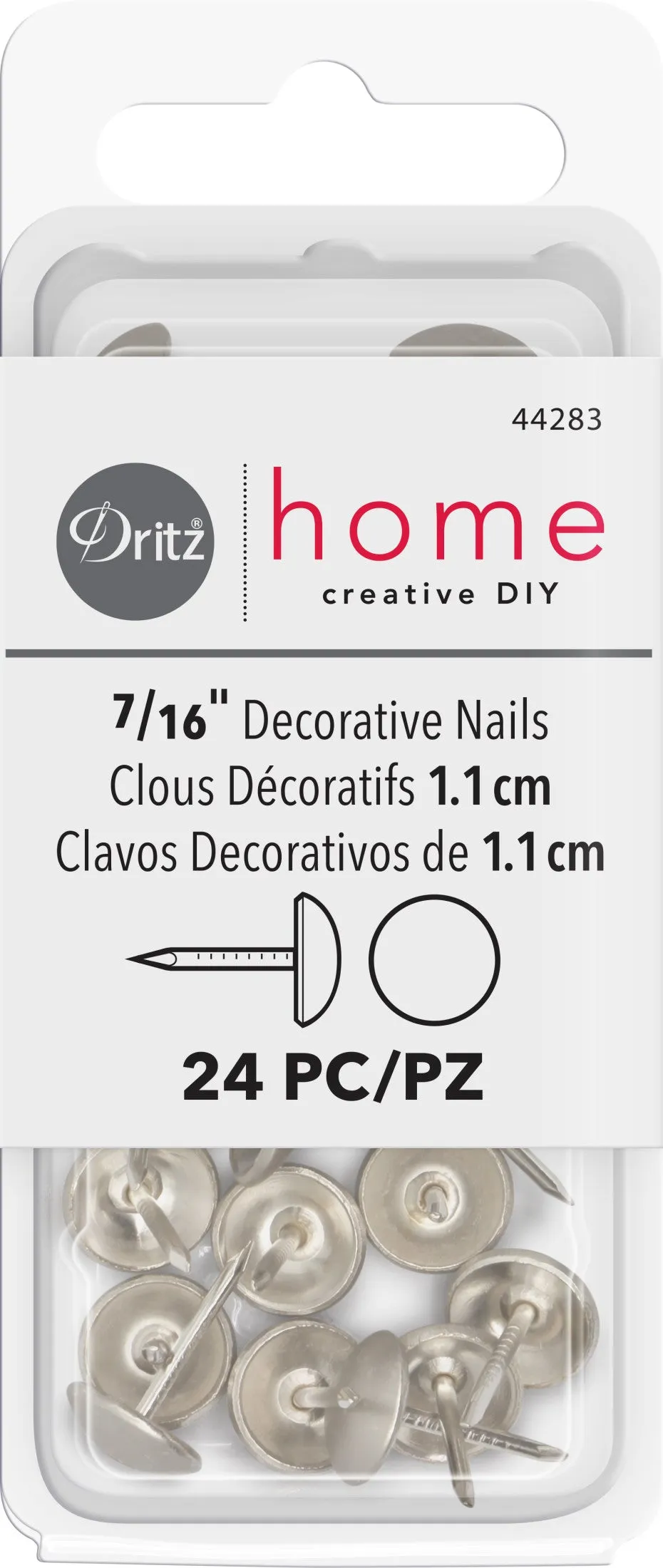 7/16" Smooth Decorative Nails, 24 pc