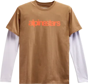 ALPINESTARS Stack Long-Sleeve T-Shirt - Sand/Warm Red - Large 1213713002331L