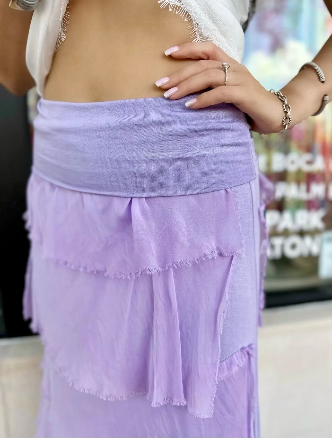 Amalfi Silk Tiered Skirt