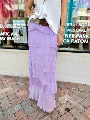 Amalfi Silk Tiered Skirt