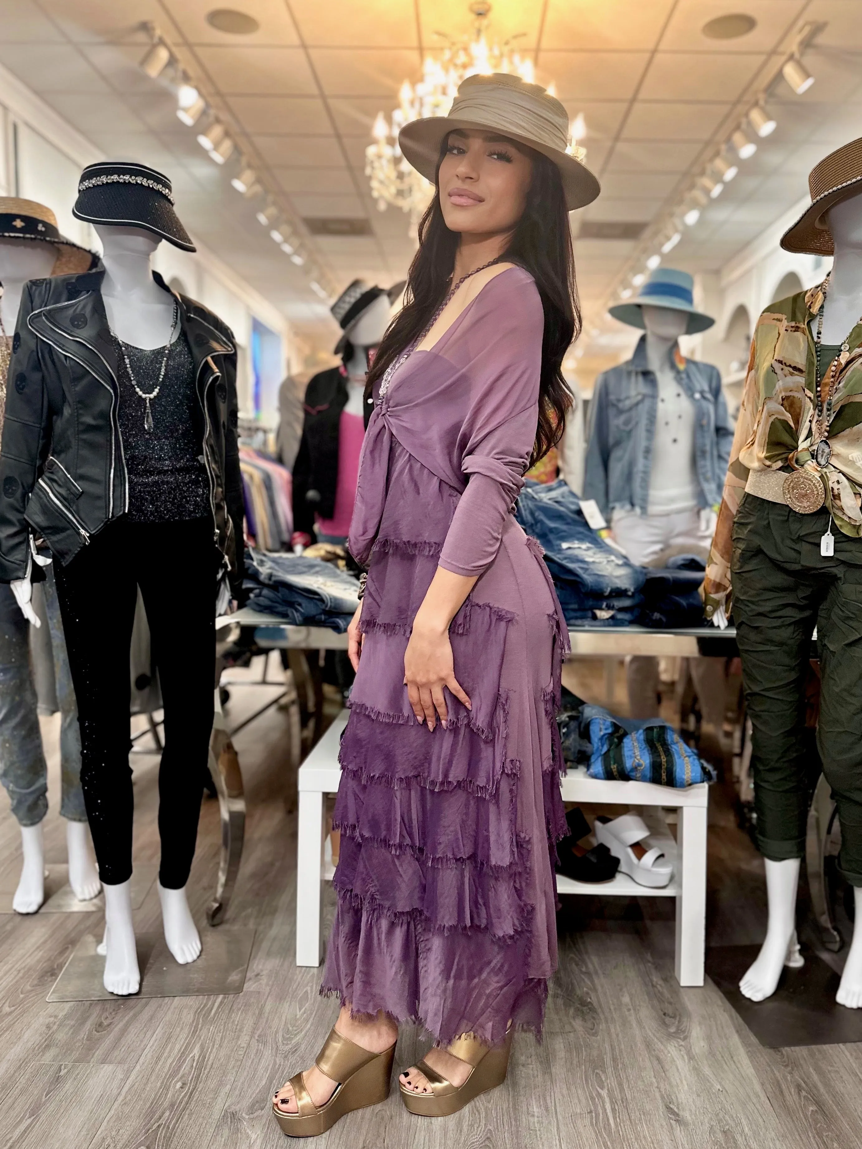 Amalfi Silk Tiered Skirt