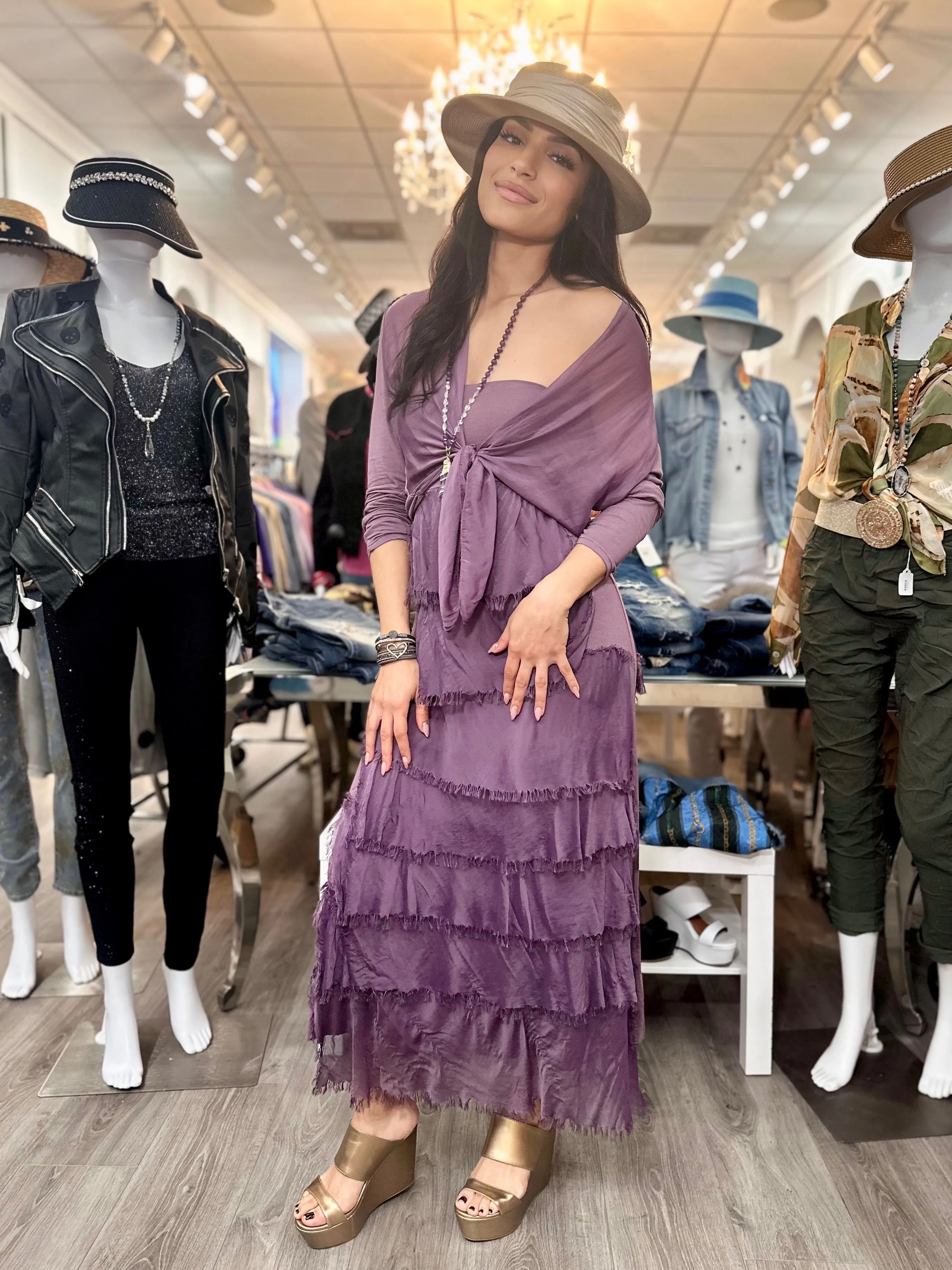 Amalfi Silk Tiered Skirt
