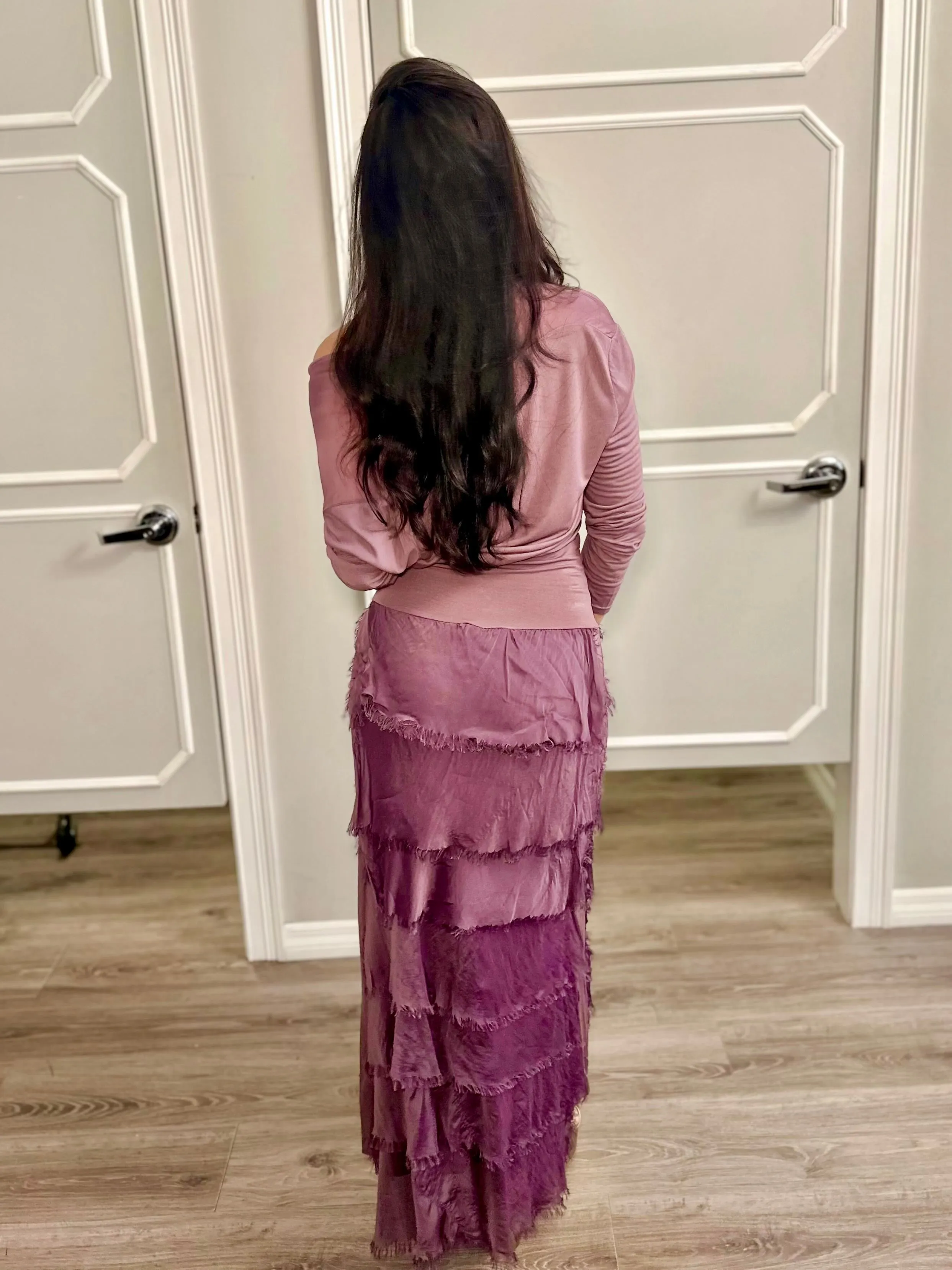 Amalfi Silk Tiered Skirt