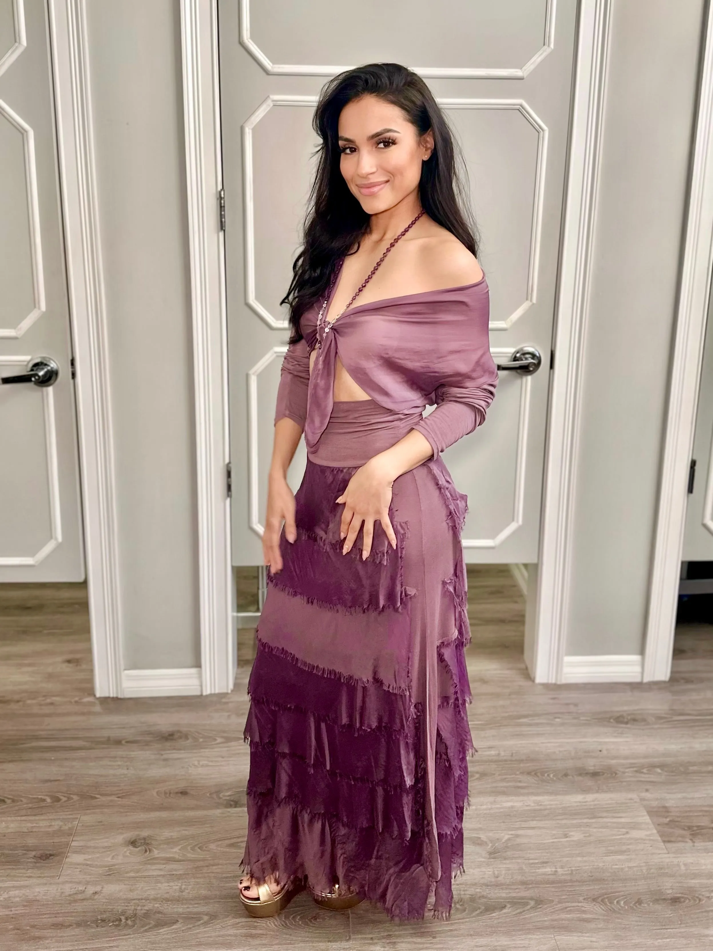 Amalfi Silk Tiered Skirt