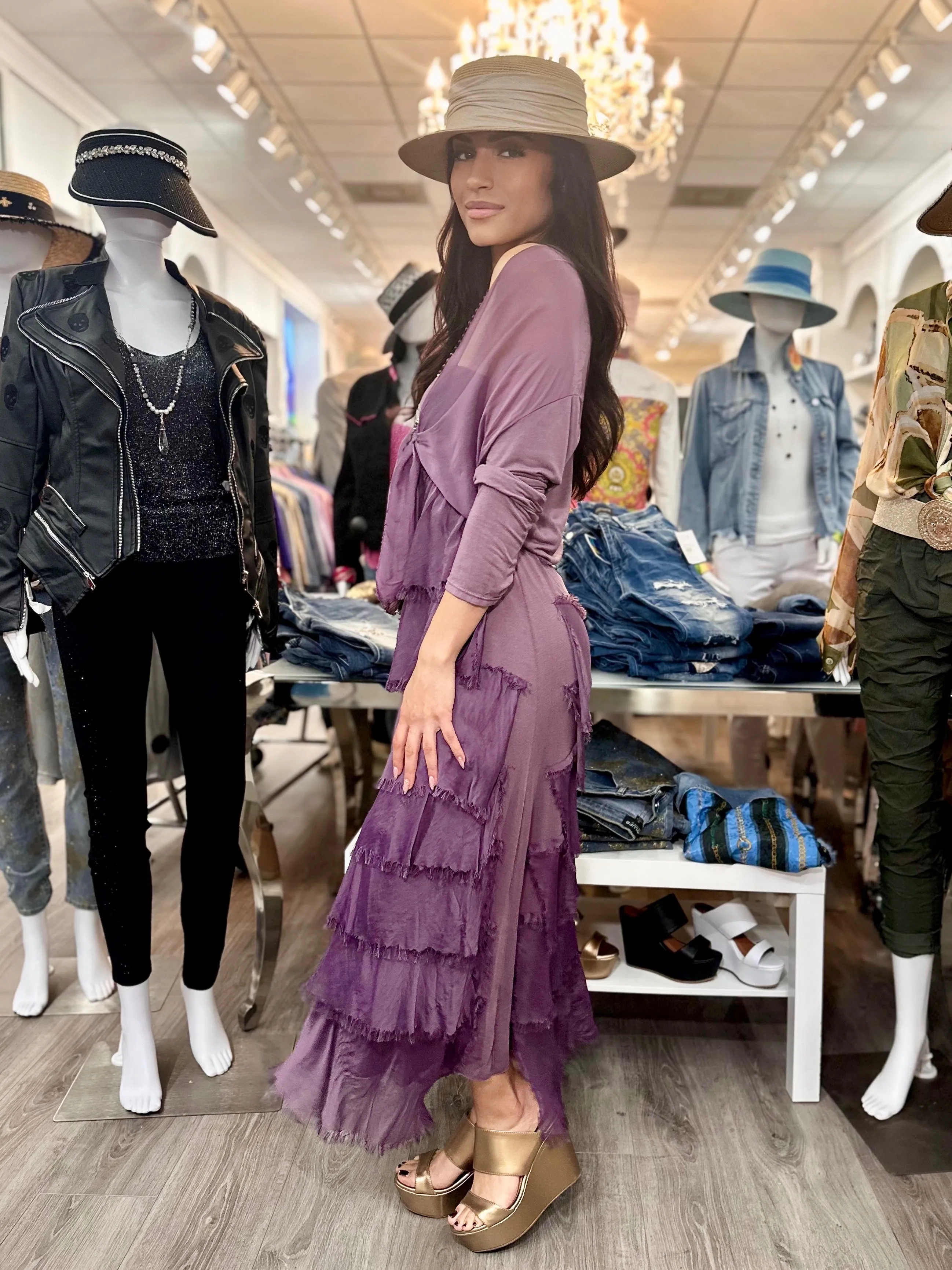 Amalfi Silk Tiered Skirt