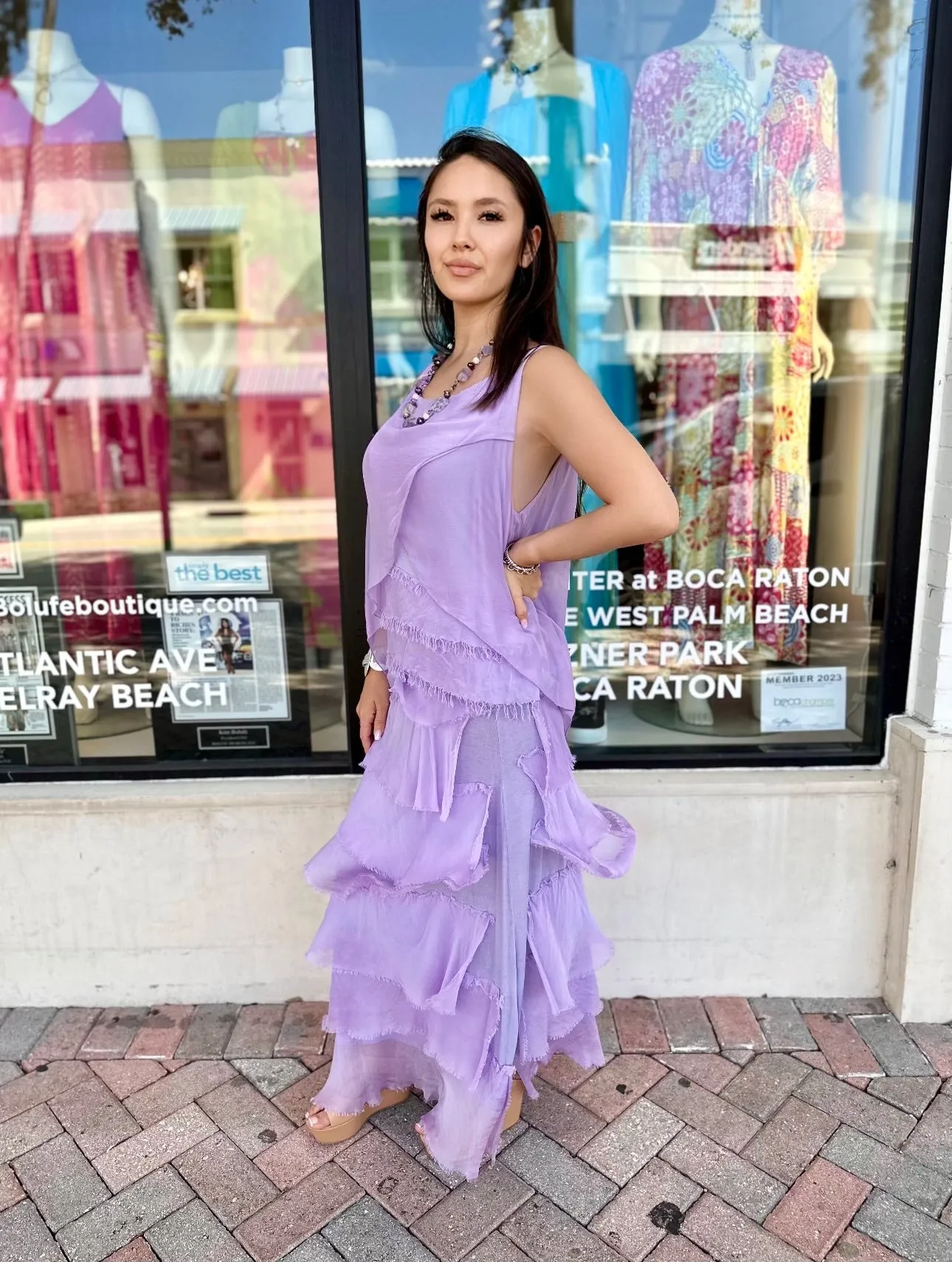 Amalfi Silk Tiered Skirt