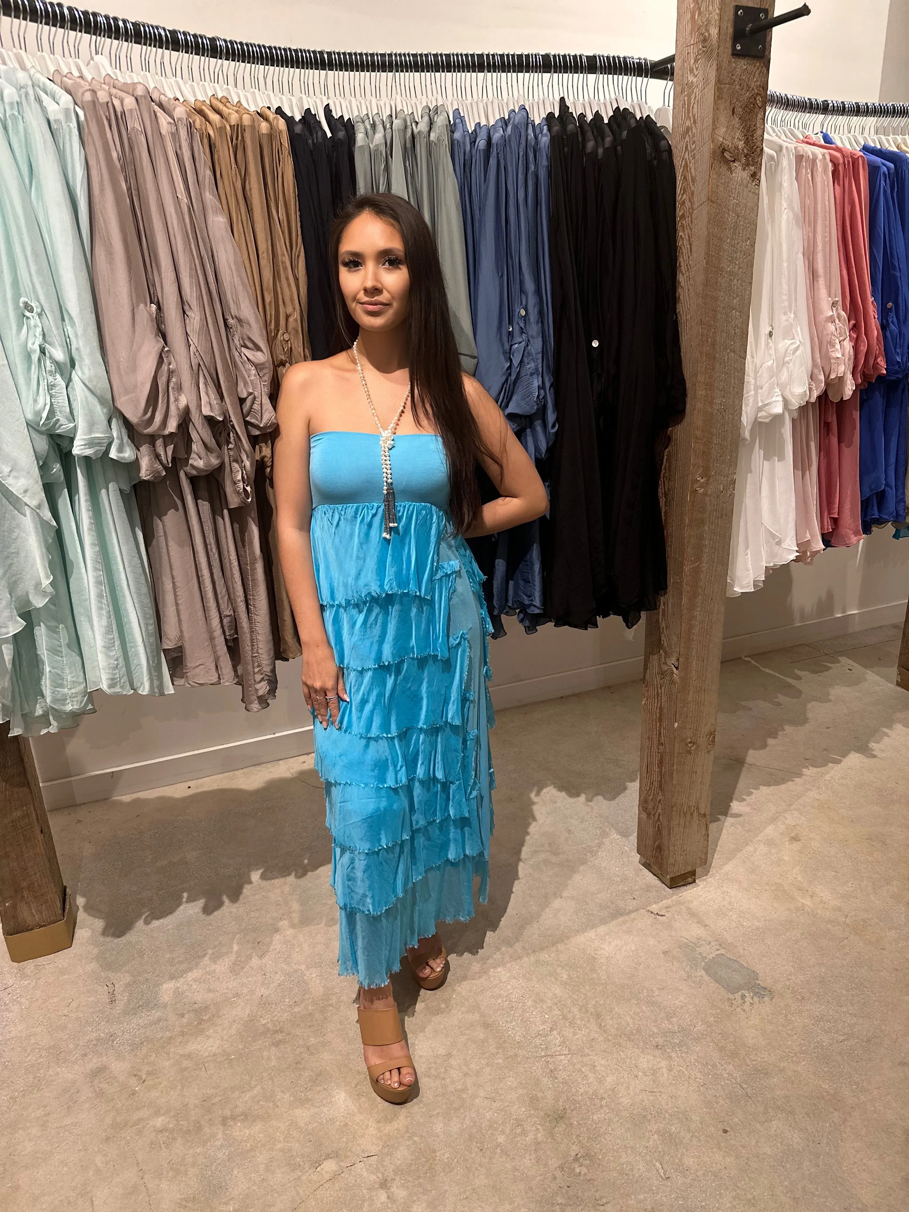 Amalfi Silk Tiered Skirt