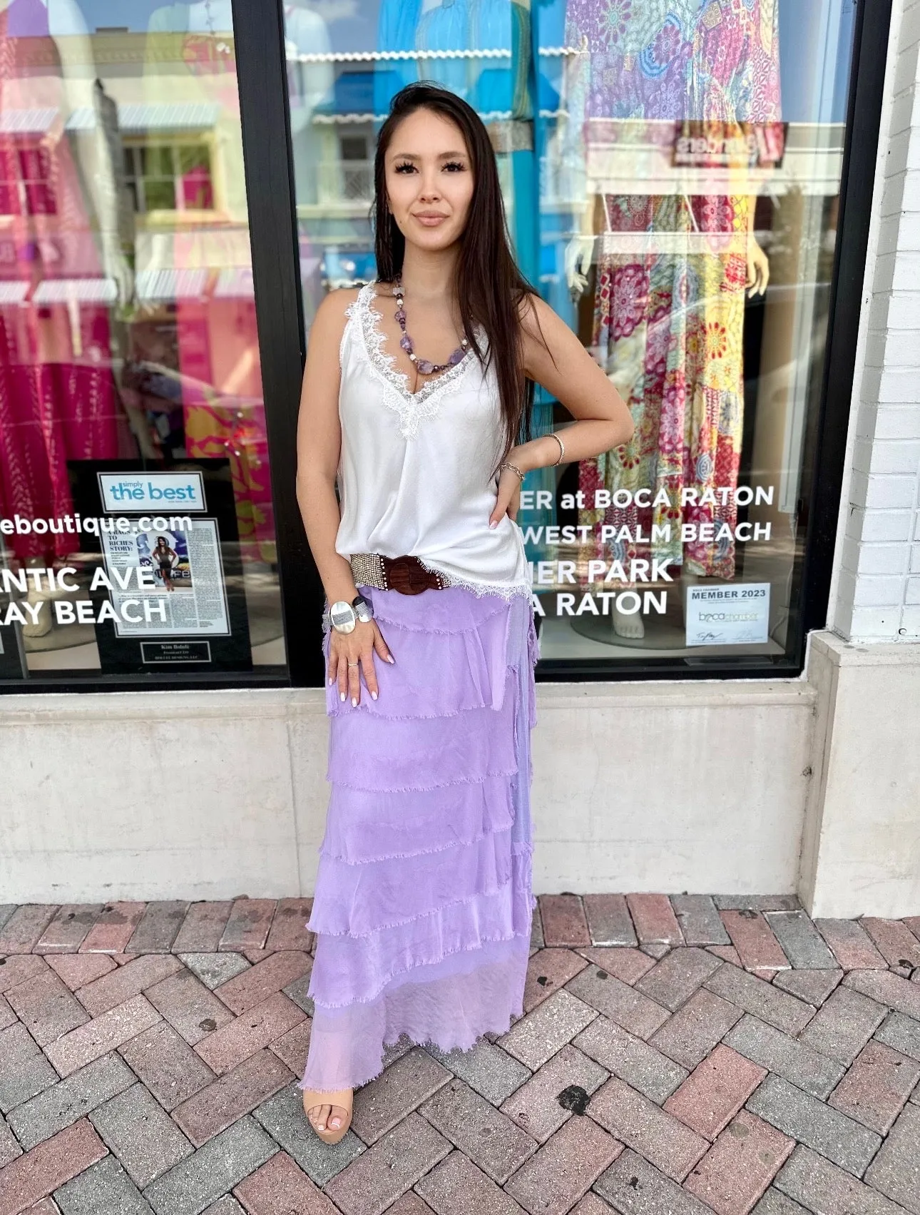 Amalfi Silk Tiered Skirt