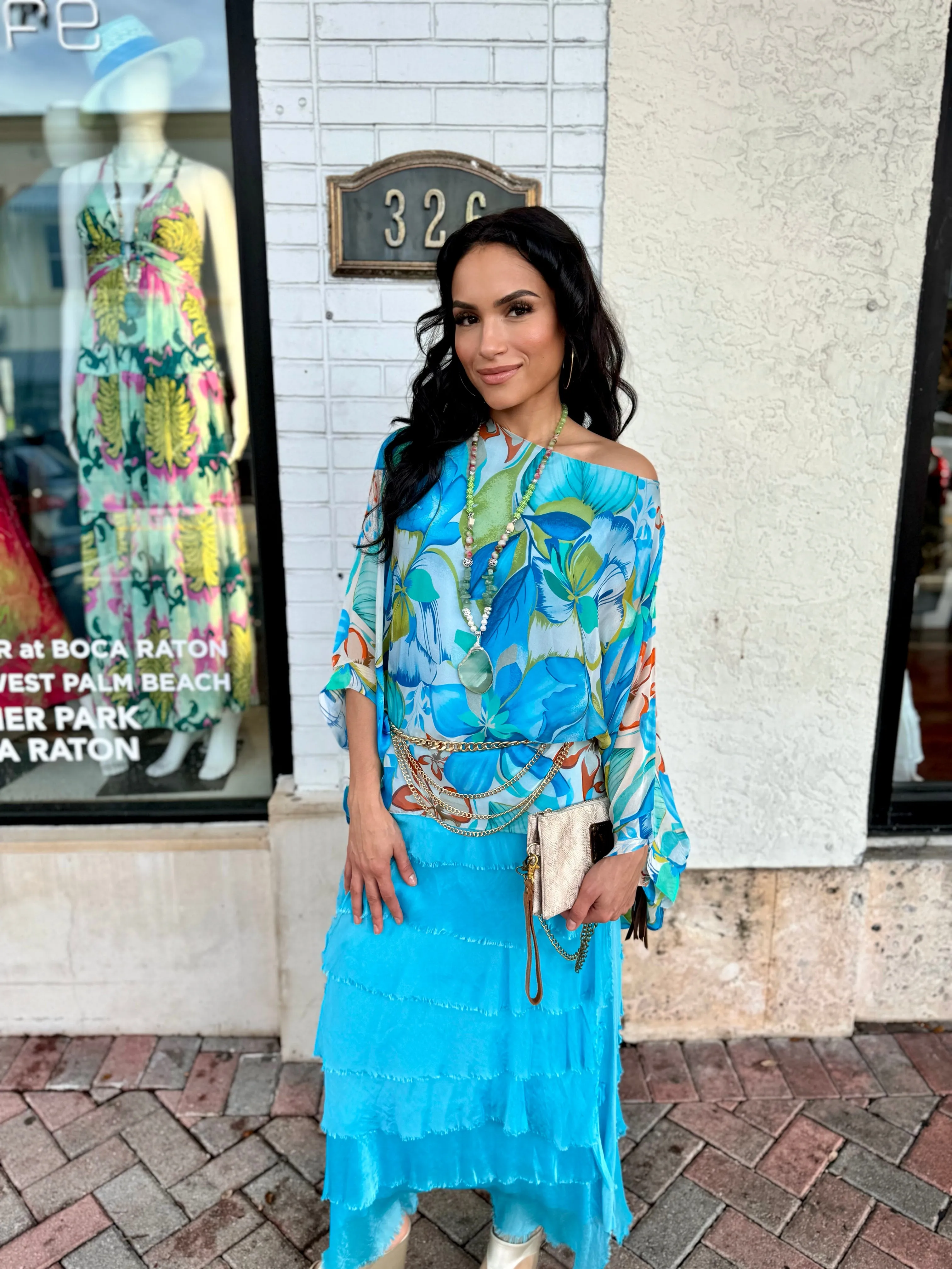 Amalfi Silk Tiered Skirt