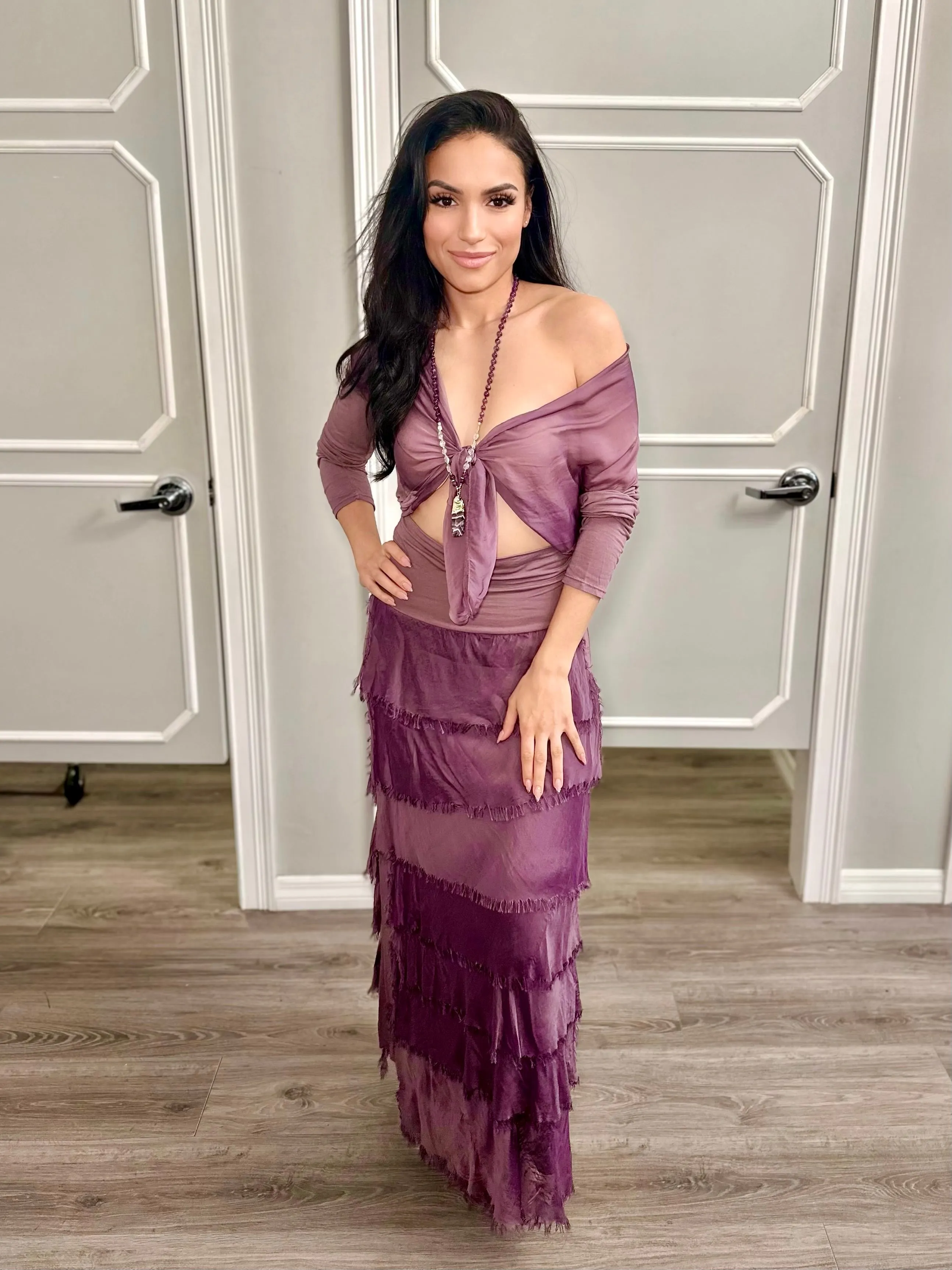 Amalfi Silk Tiered Skirt
