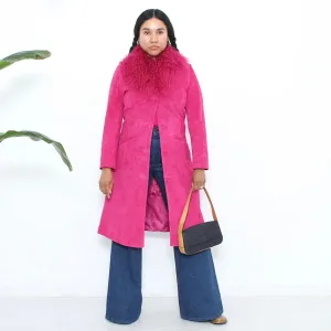Amazing 1990s Pink Suede Coat
