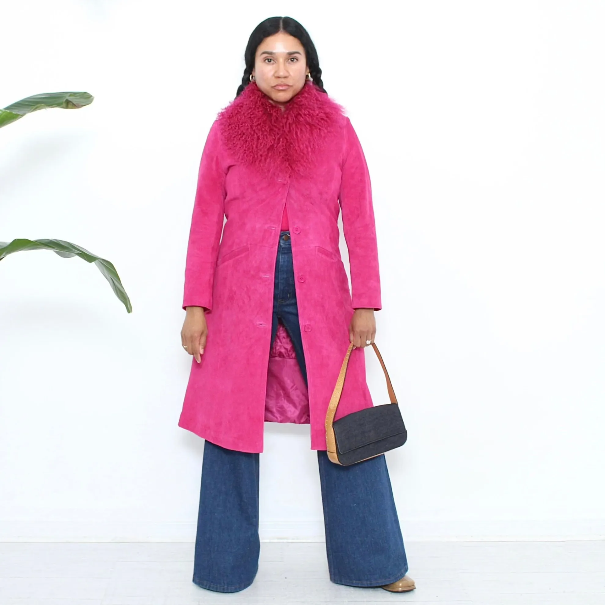 Amazing 1990s Pink Suede Coat