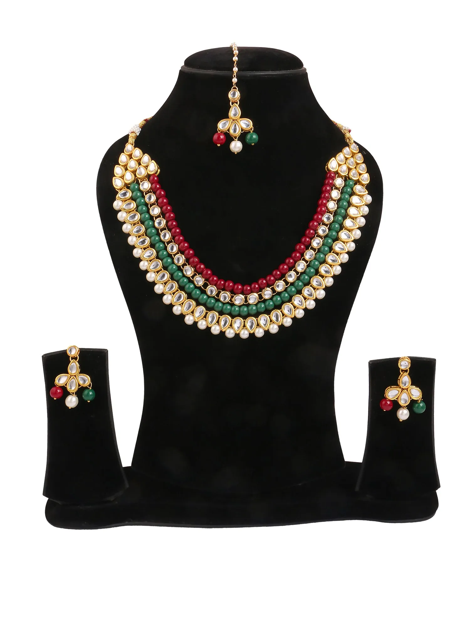 Antique Origins Multicolour Kundan Necklace Set
