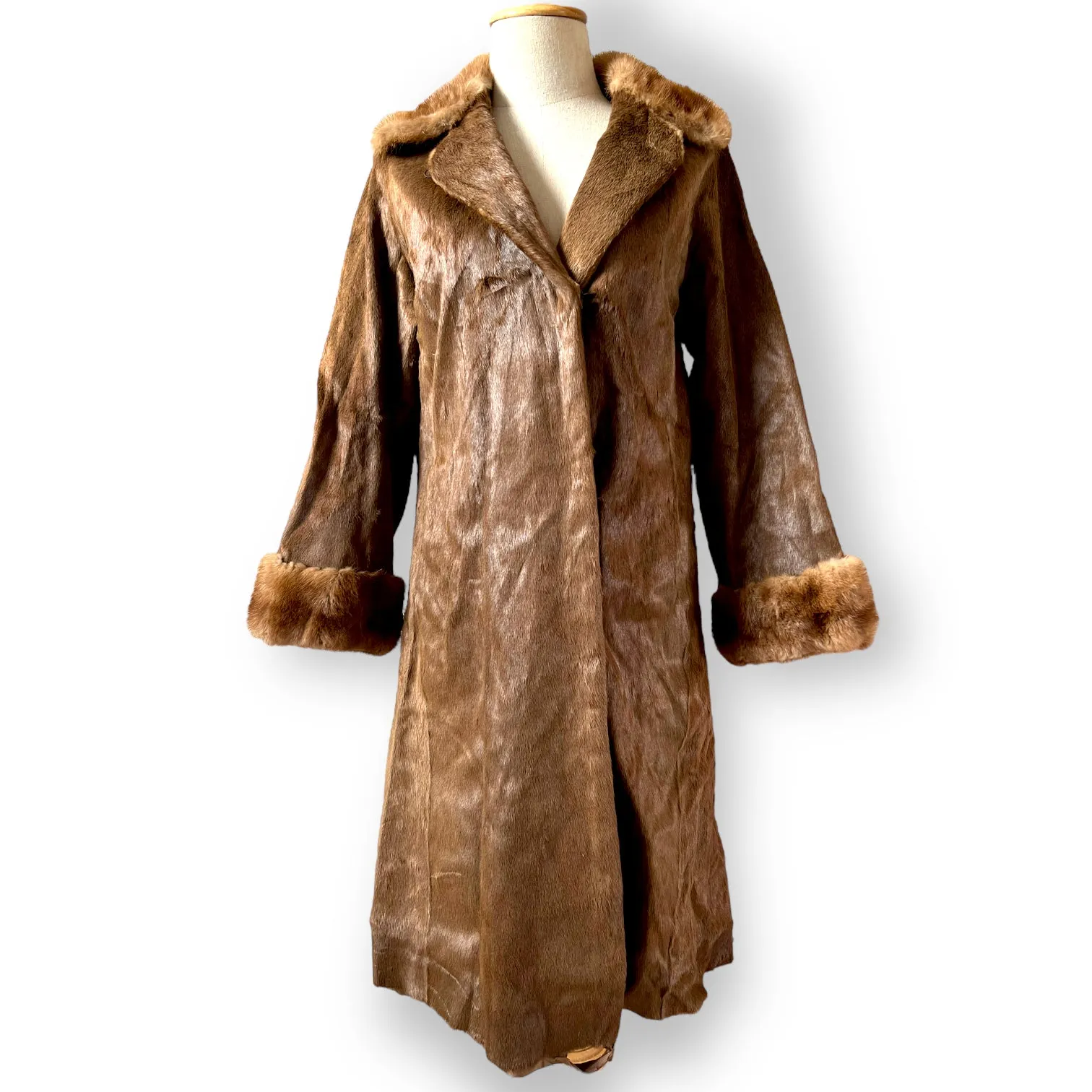 Beautiful Vintage Shaved Mink Coat with Large Collar