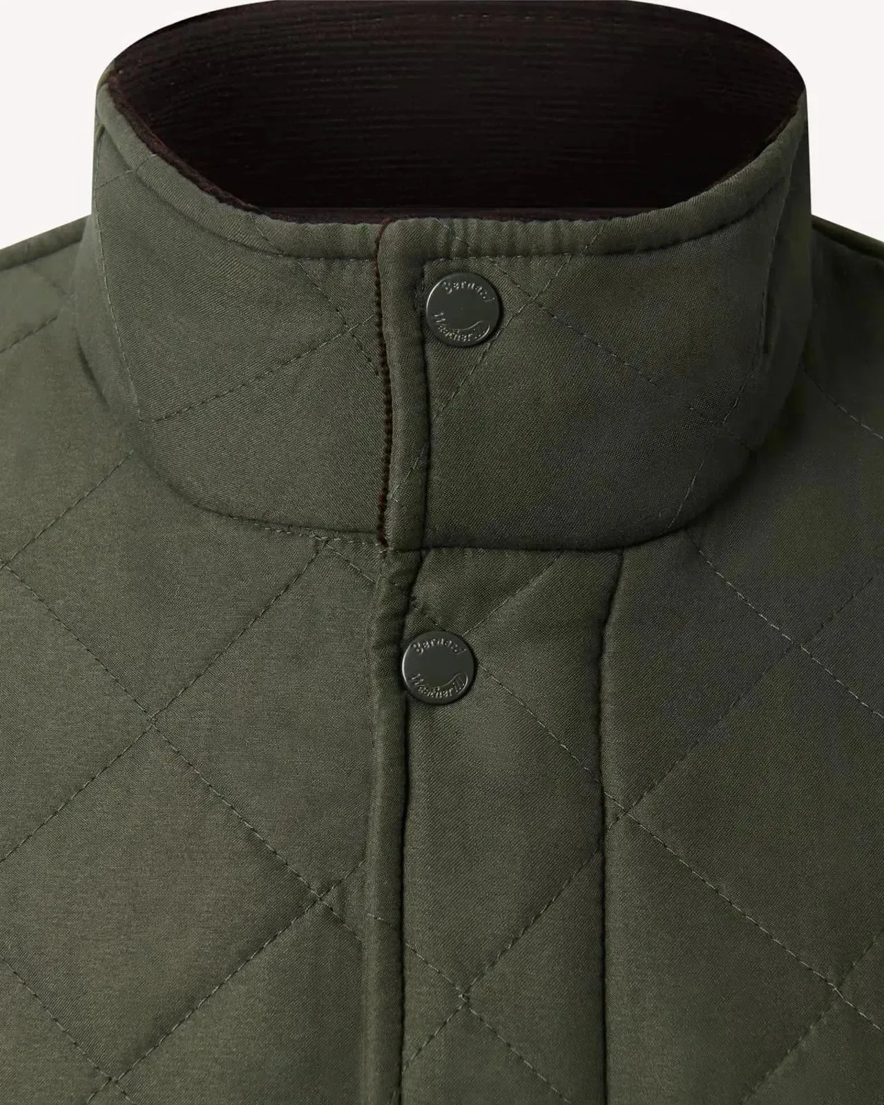 Bernard Weatherill Stand Collar Padded Jacket Khaki Green