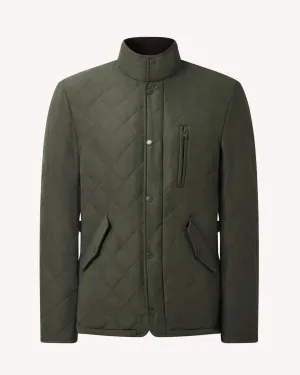 Bernard Weatherill Stand Collar Padded Jacket Khaki Green