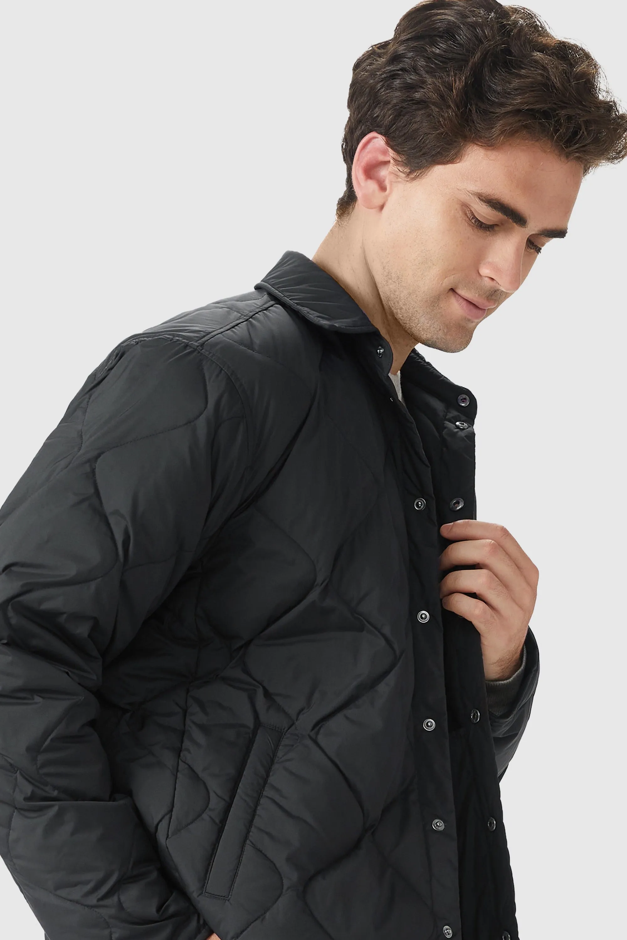 Button-Up Quilted Down Puffer