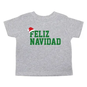 Christmas Feliz Navidad Santa Hat Short Sleeve Toddler T-Shirt