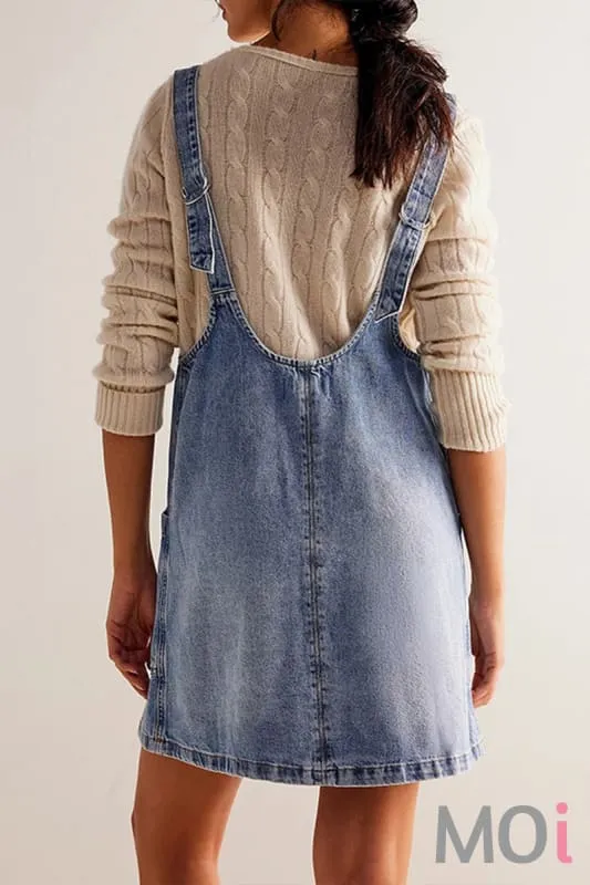 Denim Overall Short Dress