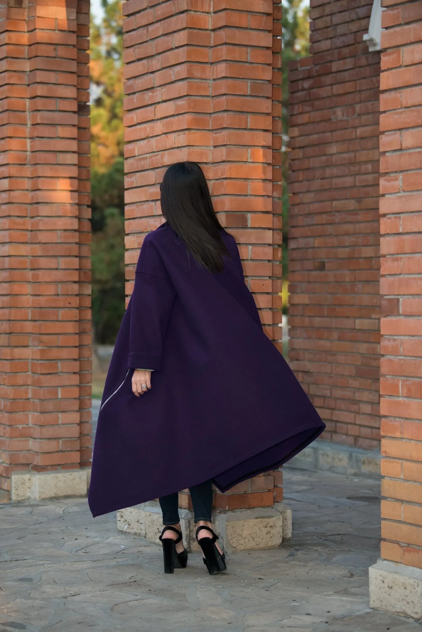 FEDERICA Purple Wool Women Coat