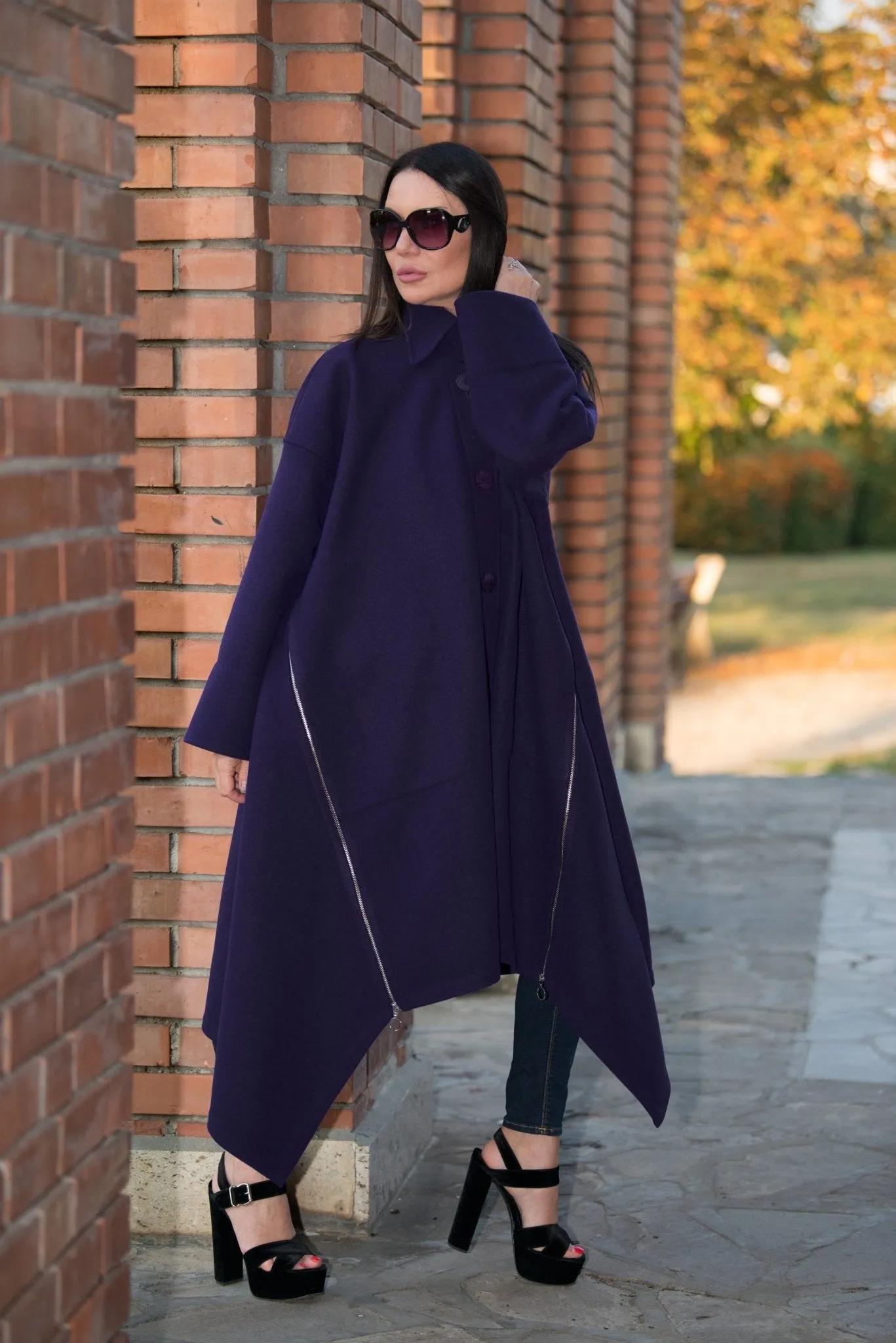 FEDERICA Purple Wool Women Coat