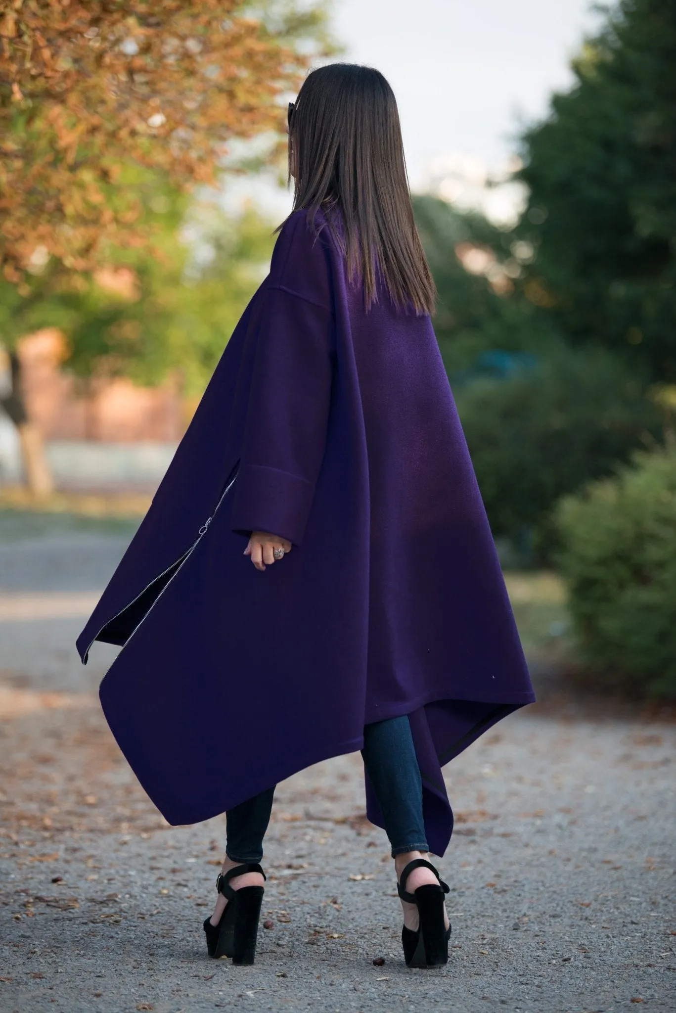 FEDERICA Purple Wool Women Coat