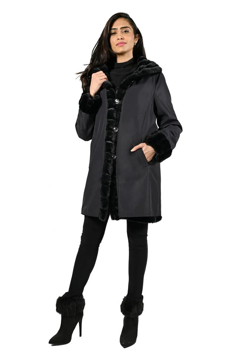 Frank Lyman Black Reversible Coat # 224530U