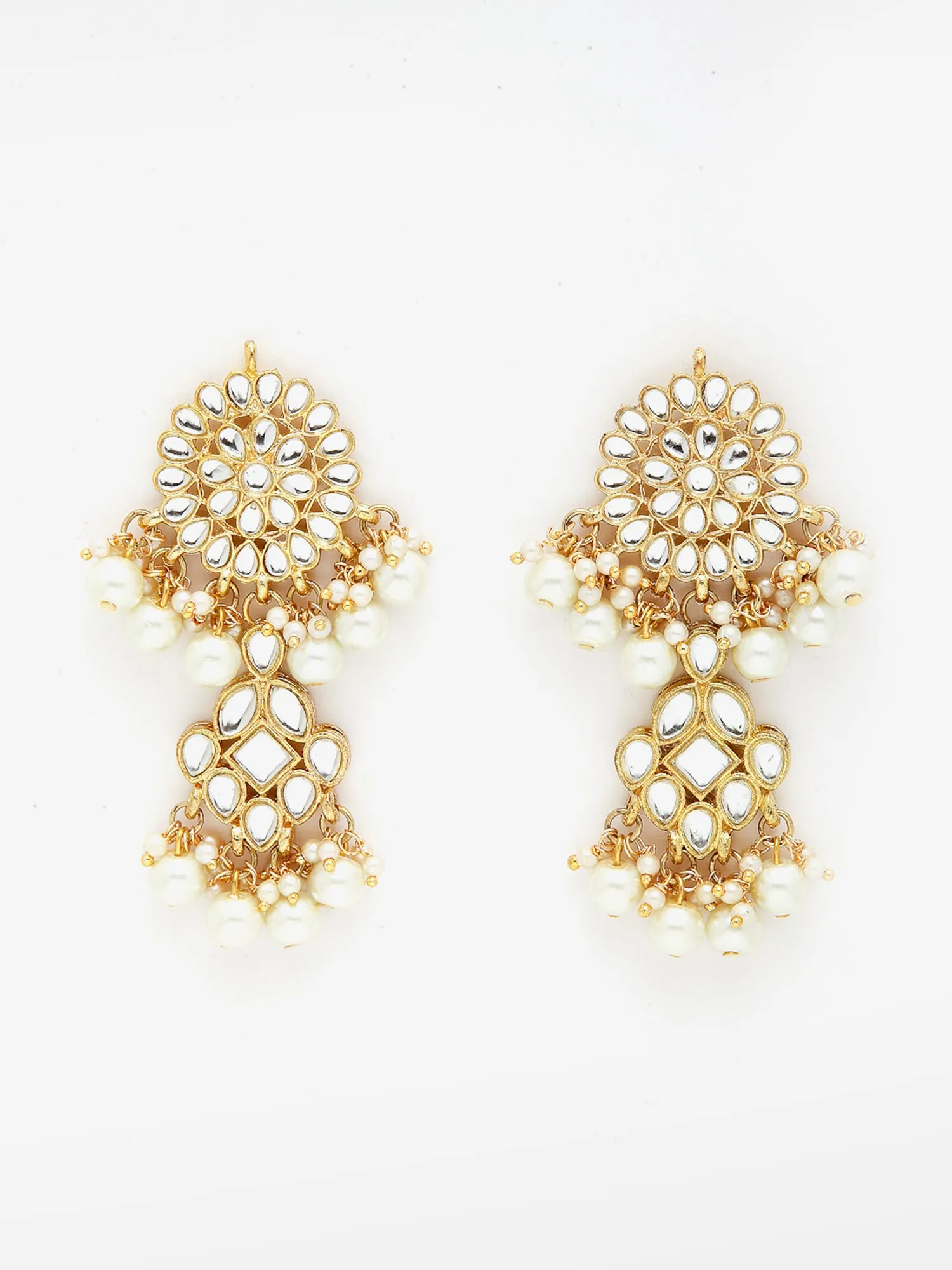 Gold-Plated Pearl Studded Bridal Necklace Set