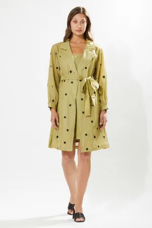 Green Floral Coat Dress