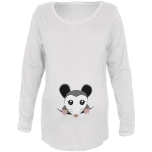 Halloween Peeking Possum Maternity Soft Long Sleeve T Shirt