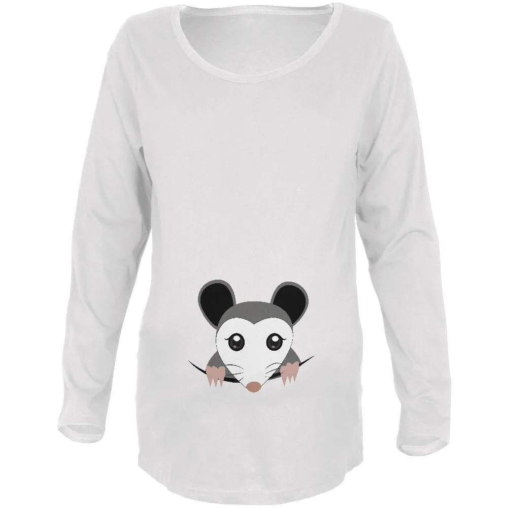 Halloween Peeking Possum Maternity Soft Long Sleeve T Shirt