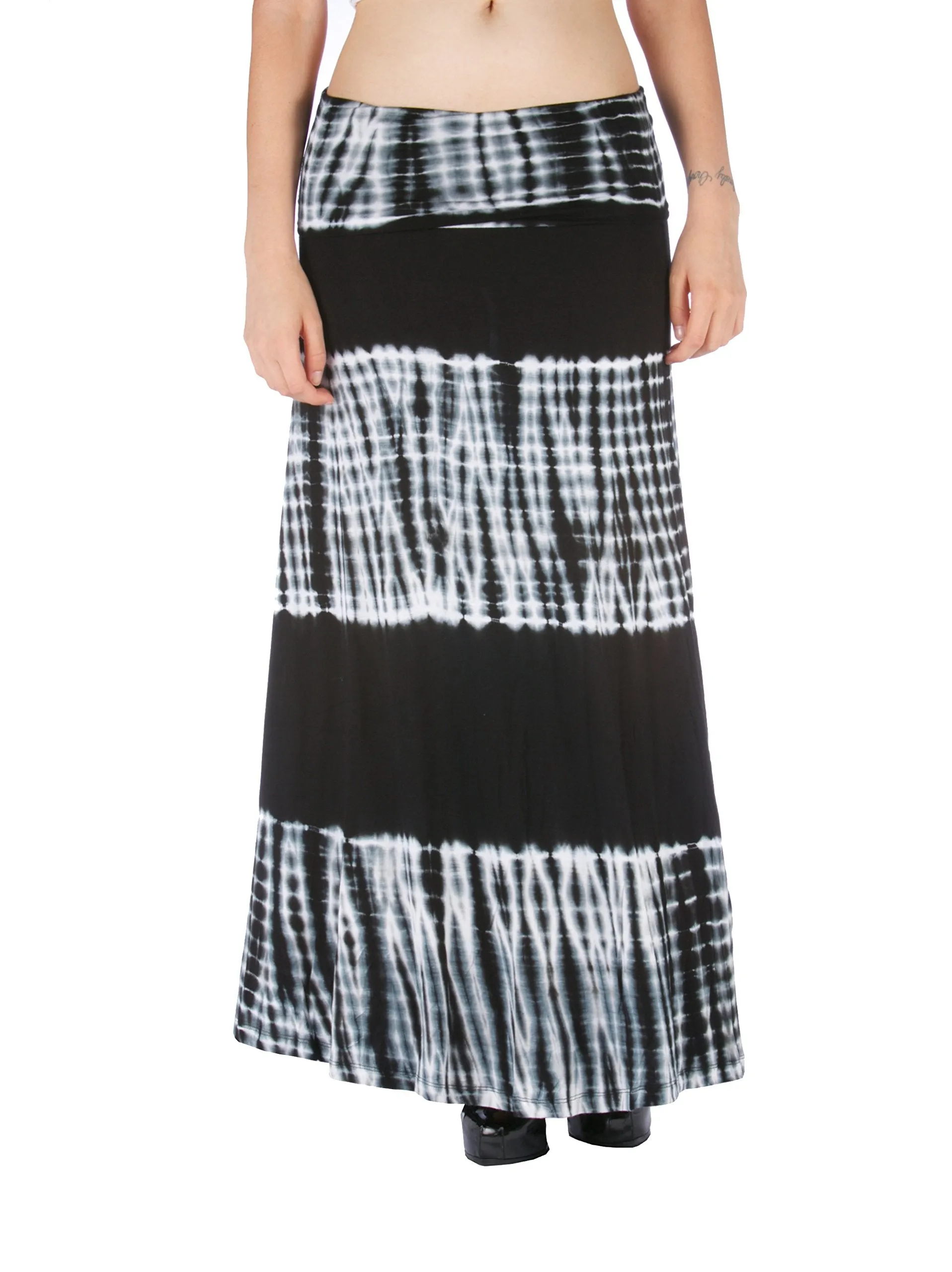 Hollywood Star Fashion Women's Basic Stretch Solid Colored Plain Maxi Long Skirt