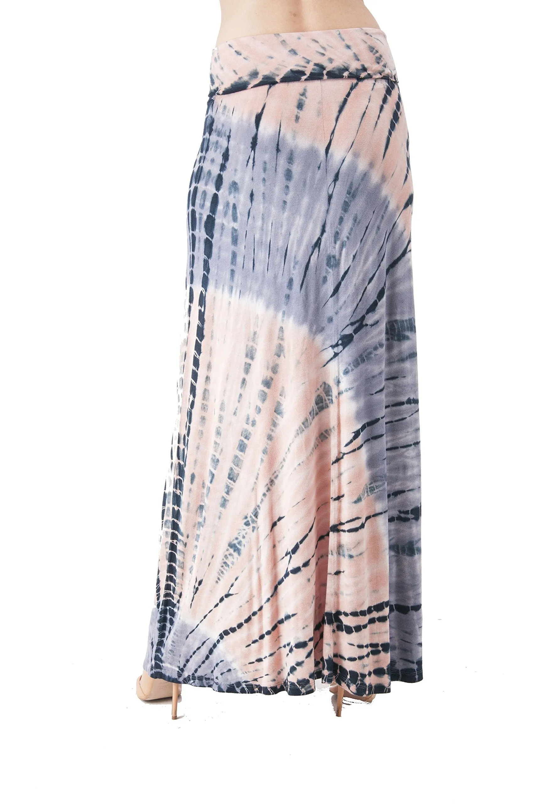 Hollywood Star Fashion Women's Basic Stretch Solid Colored Plain Maxi Long Skirt