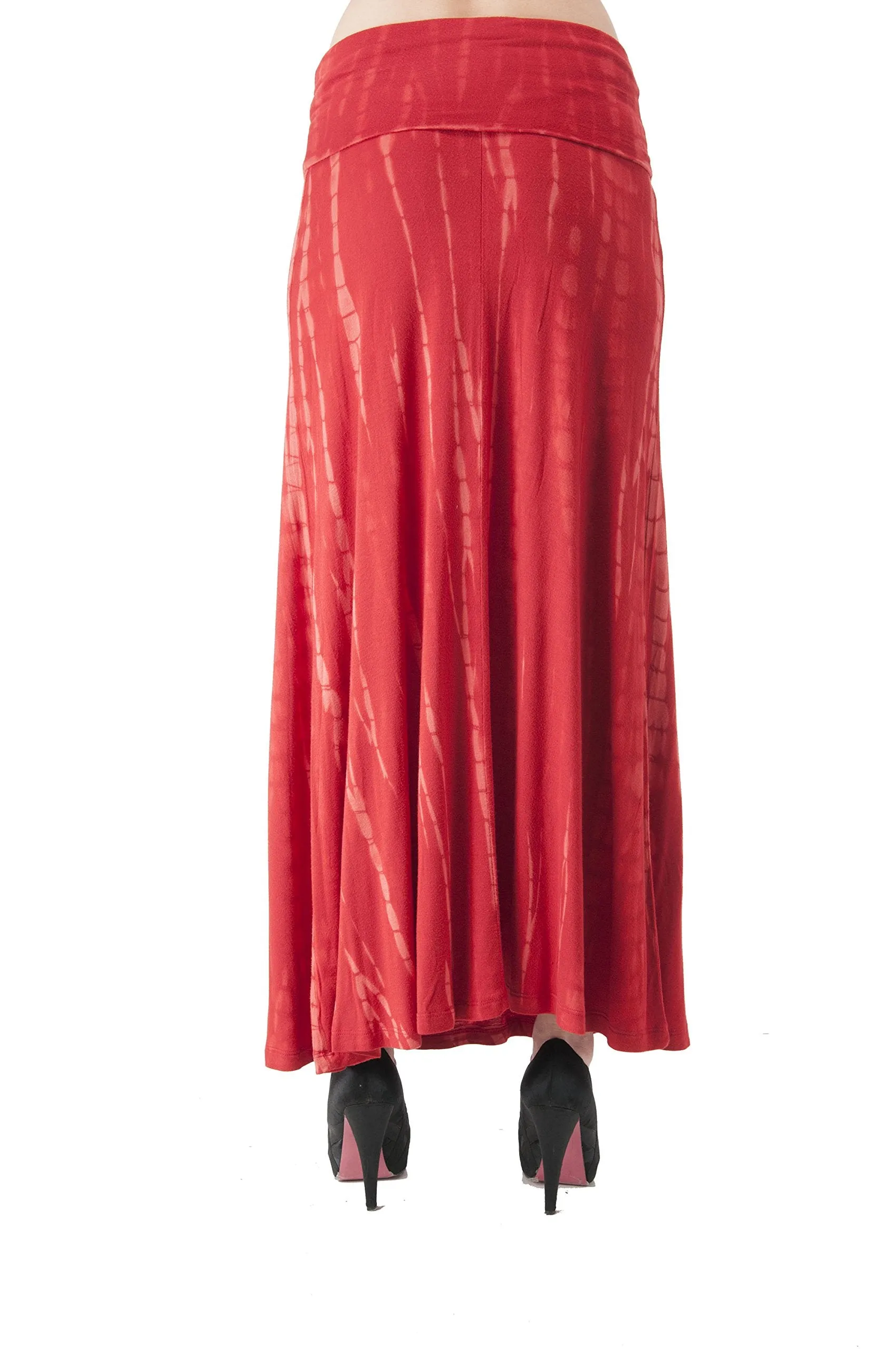 Hollywood Star Fashion Women's Basic Stretch Solid Colored Plain Maxi Long Skirt