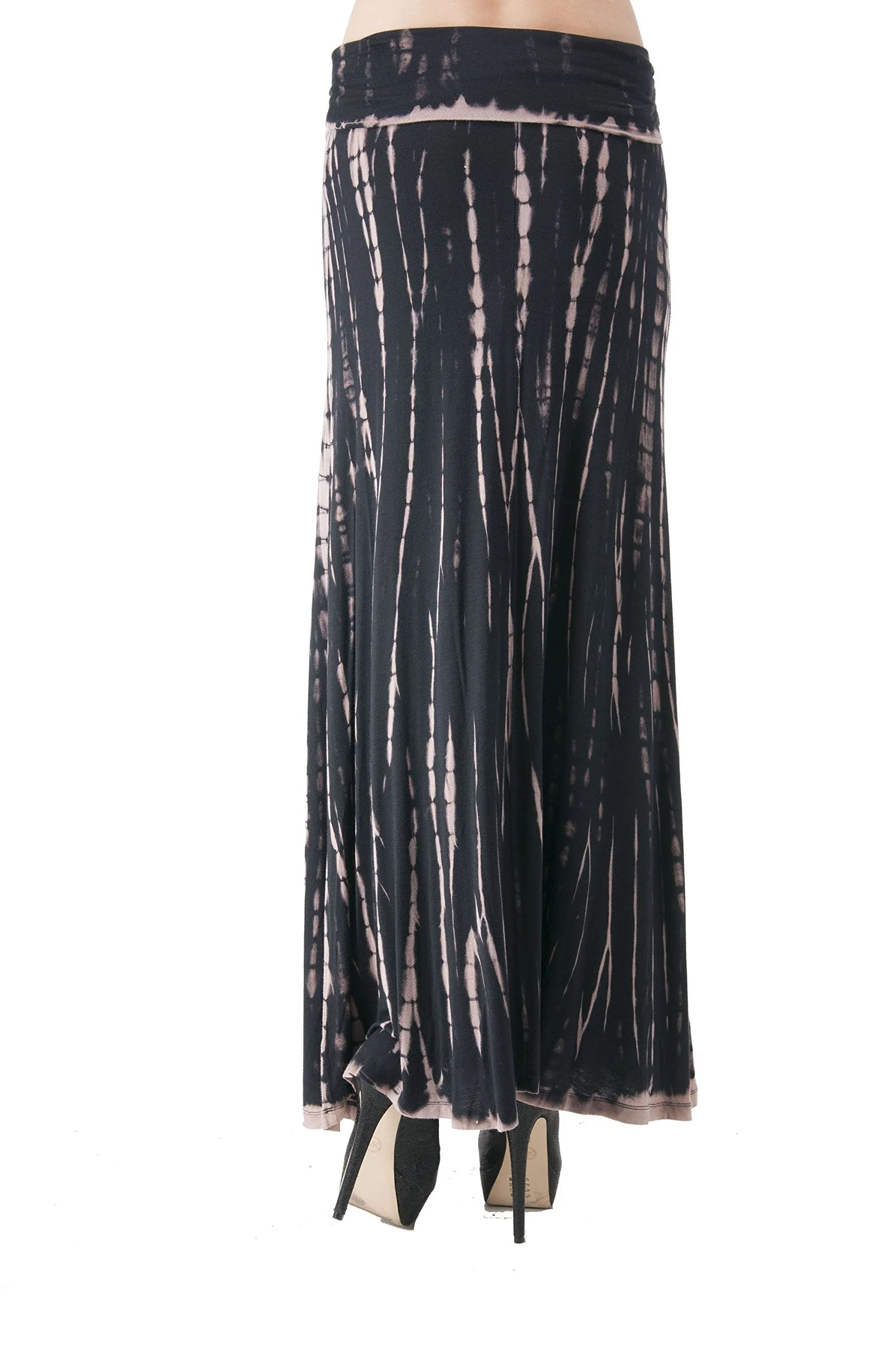 Hollywood Star Fashion Women's Basic Stretch Solid Colored Plain Maxi Long Skirt