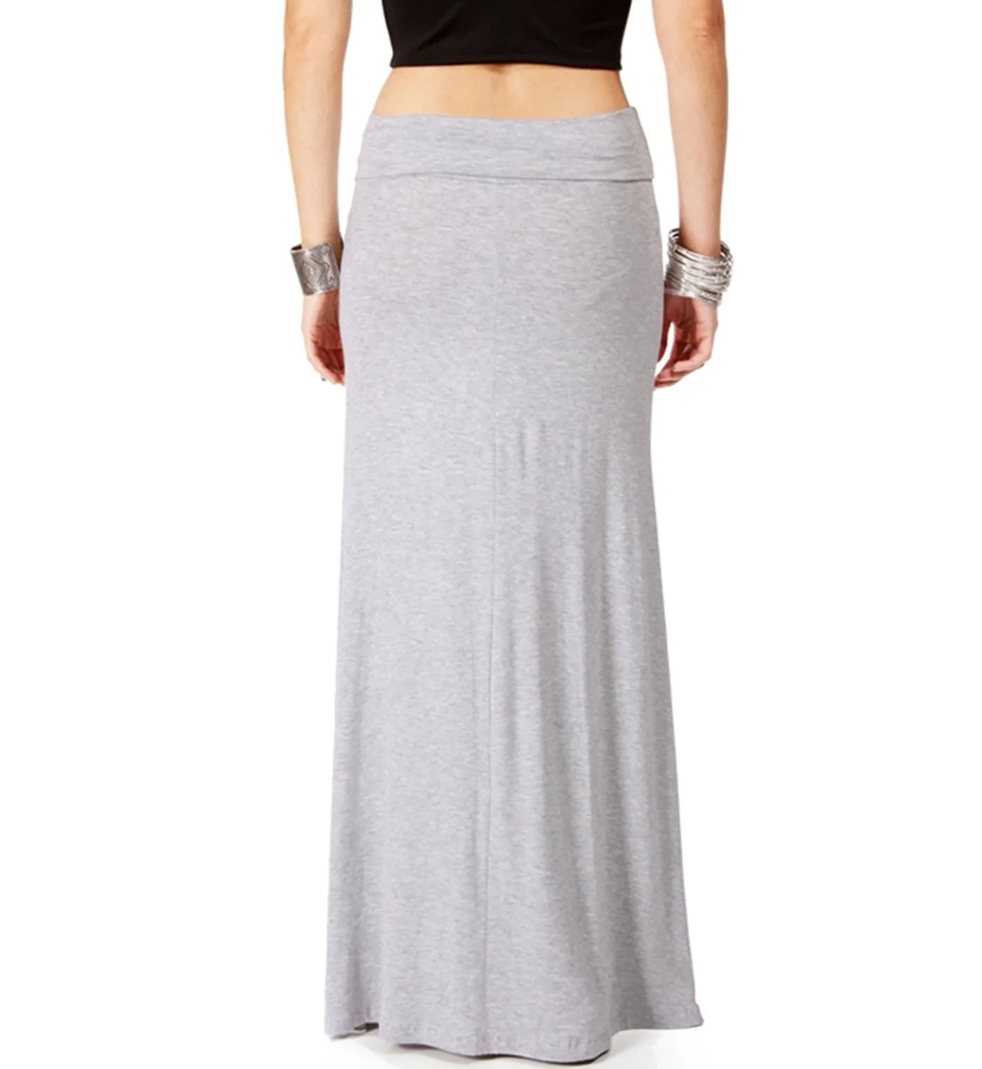 Hollywood Star Fashion Women's Basic Stretch Solid Colored Plain Maxi Long Skirt