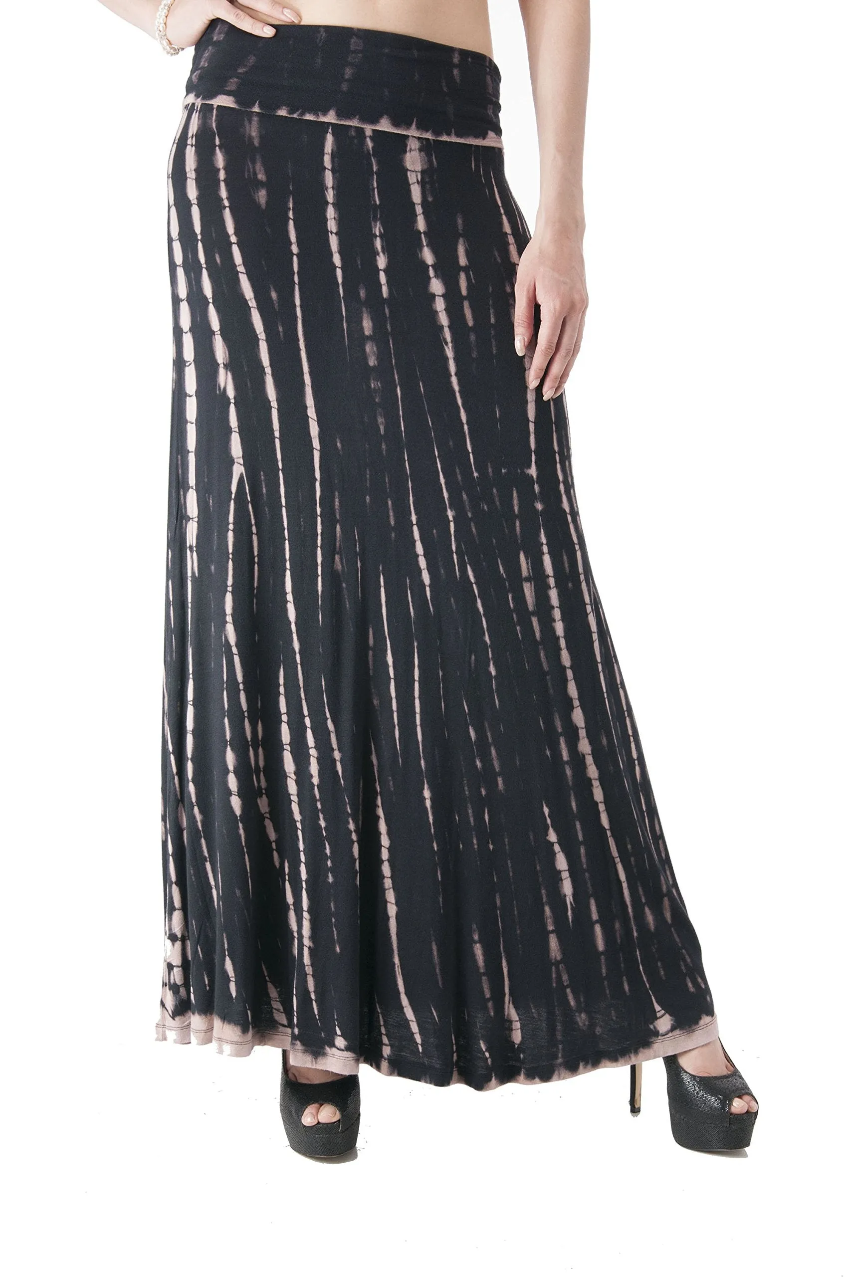Hollywood Star Fashion Women's Basic Stretch Solid Colored Plain Maxi Long Skirt