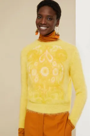 Jacquard jumper in mohair and alpaca